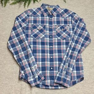 Hollister Pearl Snap Western Y2K Inspired Plaid Sz L EUC LN Spring Summer B3